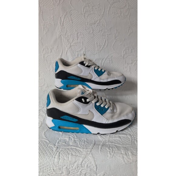 2010 Nike Air Max 90 Laser Blue White / Black Zen Grey 325018-108 Size Mens 7.5 - Picture 1 of 7